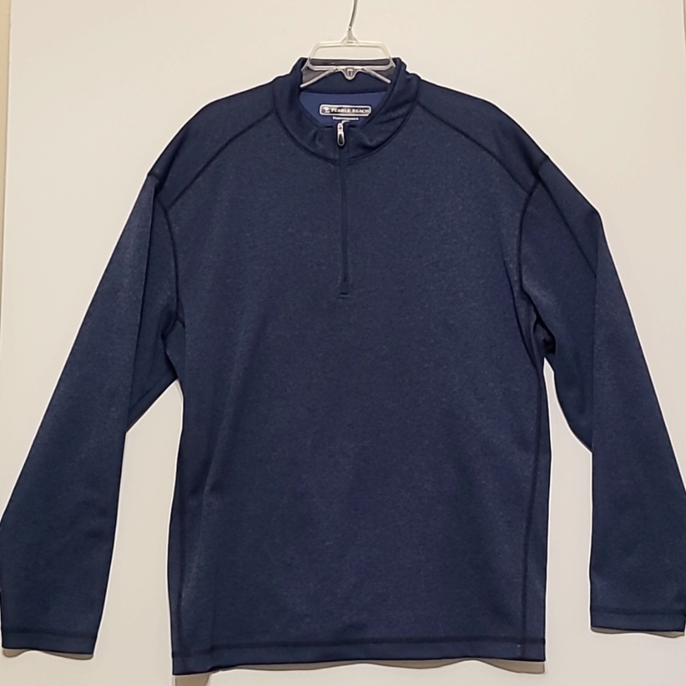 PEBBLE BEACH Blue‎ Performance 1/4 Zip Long Sleeve Sweatshirt - Size XL